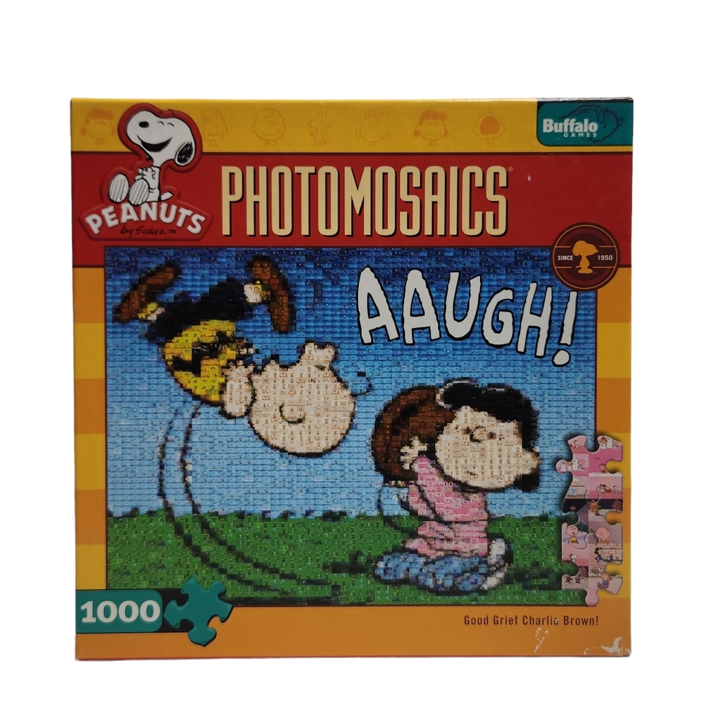 Photomosaic Peanuts 1000 Piece Jigsaw Puzzle Charlie Brown Lucy Aaugh